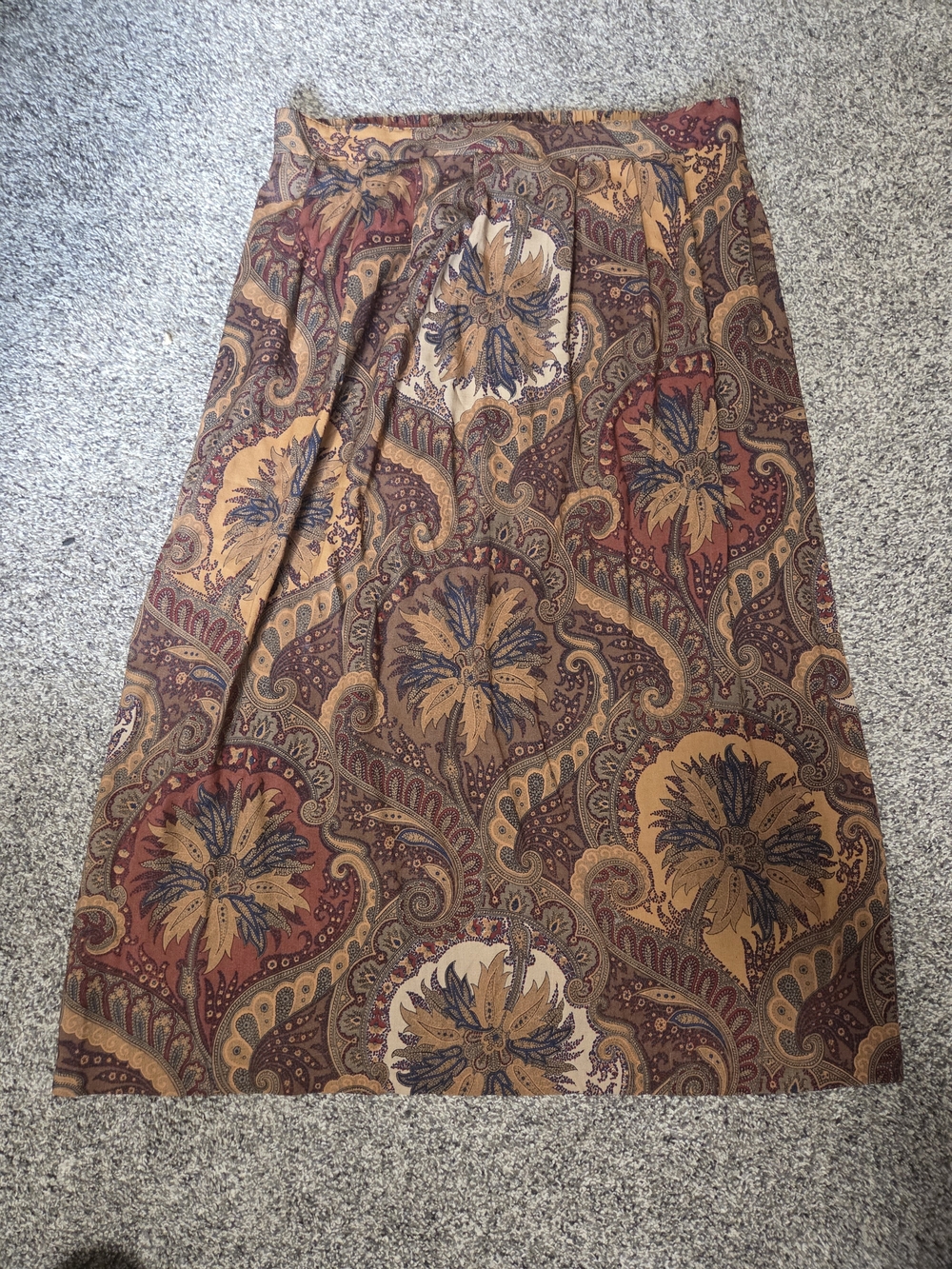 Vintage Impressions Paisley Midi Skirt, Made In Usa